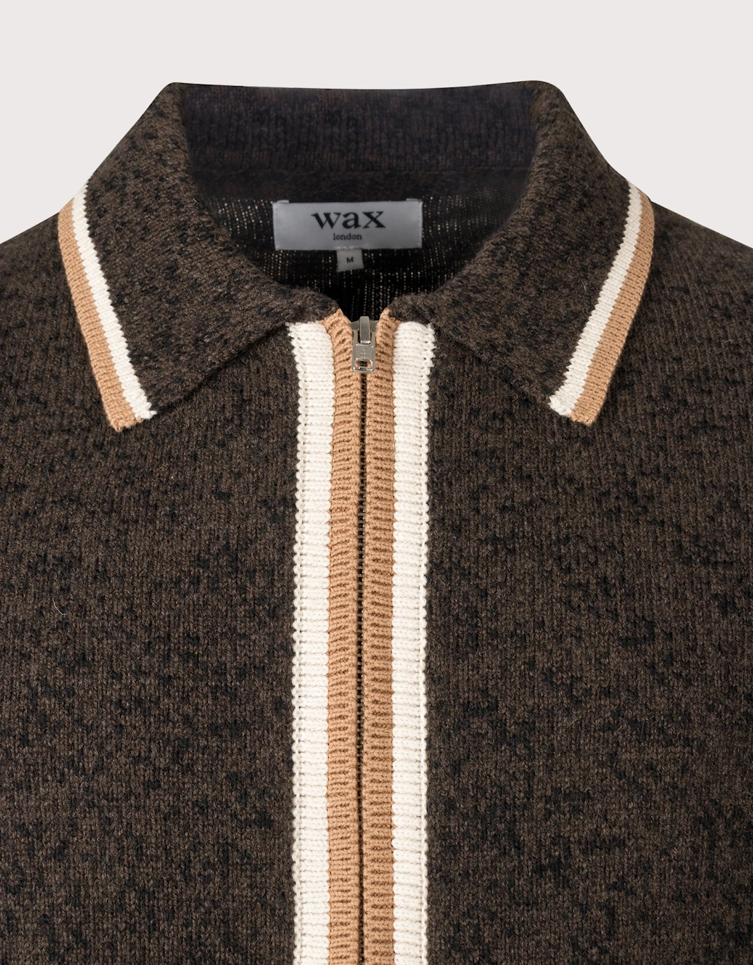 Lennox Fleck Long Sleeve Knitted Polo Shirt