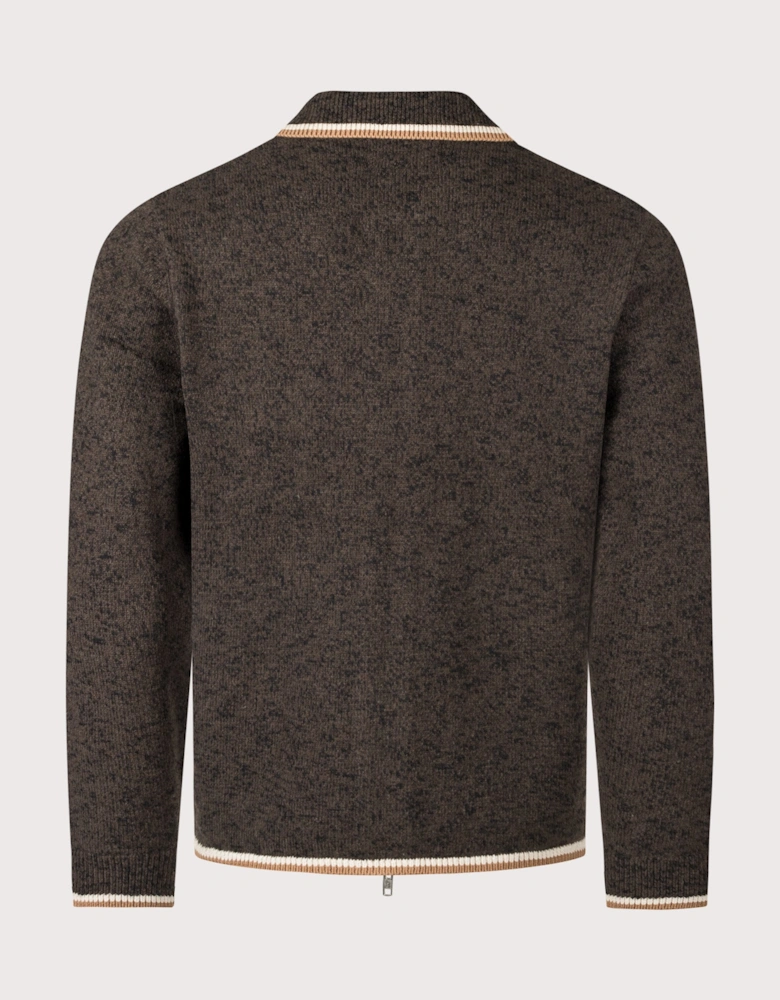 Lennox Fleck Long Sleeve Knitted Polo Shirt