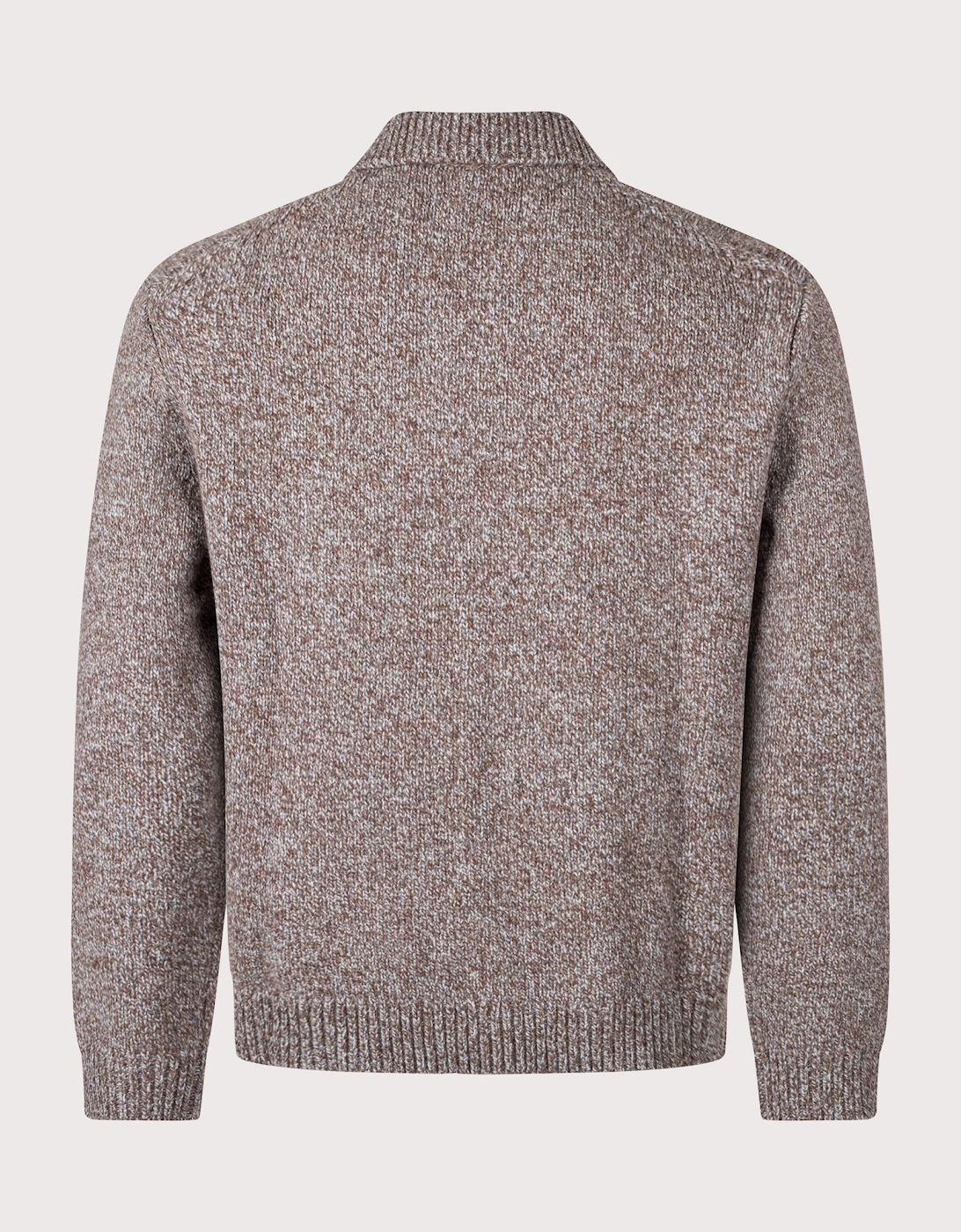 Relaxed Fit Alpha Fleck Twist Long Sleeve Zip Polo Shirt