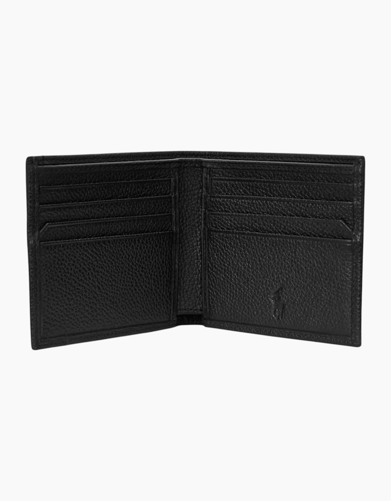 Ralph Lauren Mens Genuine Leather Wallet M Polo Billfold Credit Card Holder Black