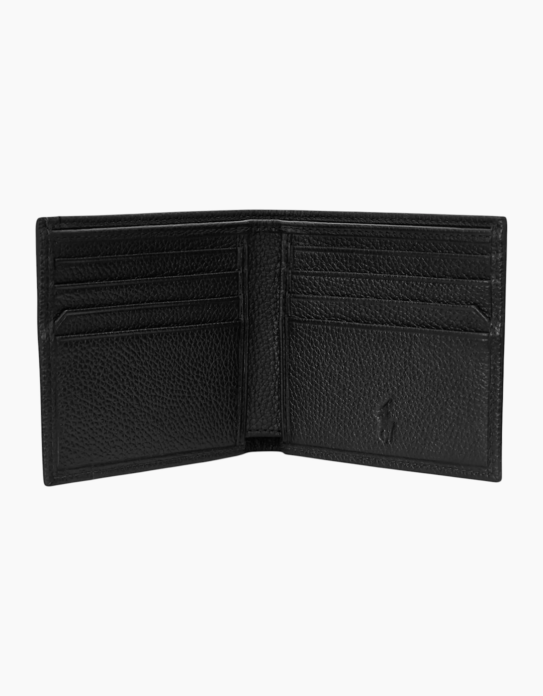 Ralph Lauren Mens Genuine Leather Wallet M Polo Billfold Credit Card Holder Black