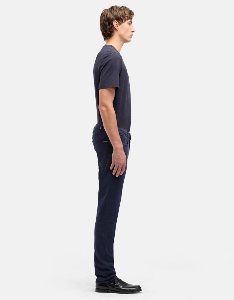 7 For All Mankind SLIMMY Mens Slim Fit Luxe Performance Plus Stretch Sateen Jeans - Navy