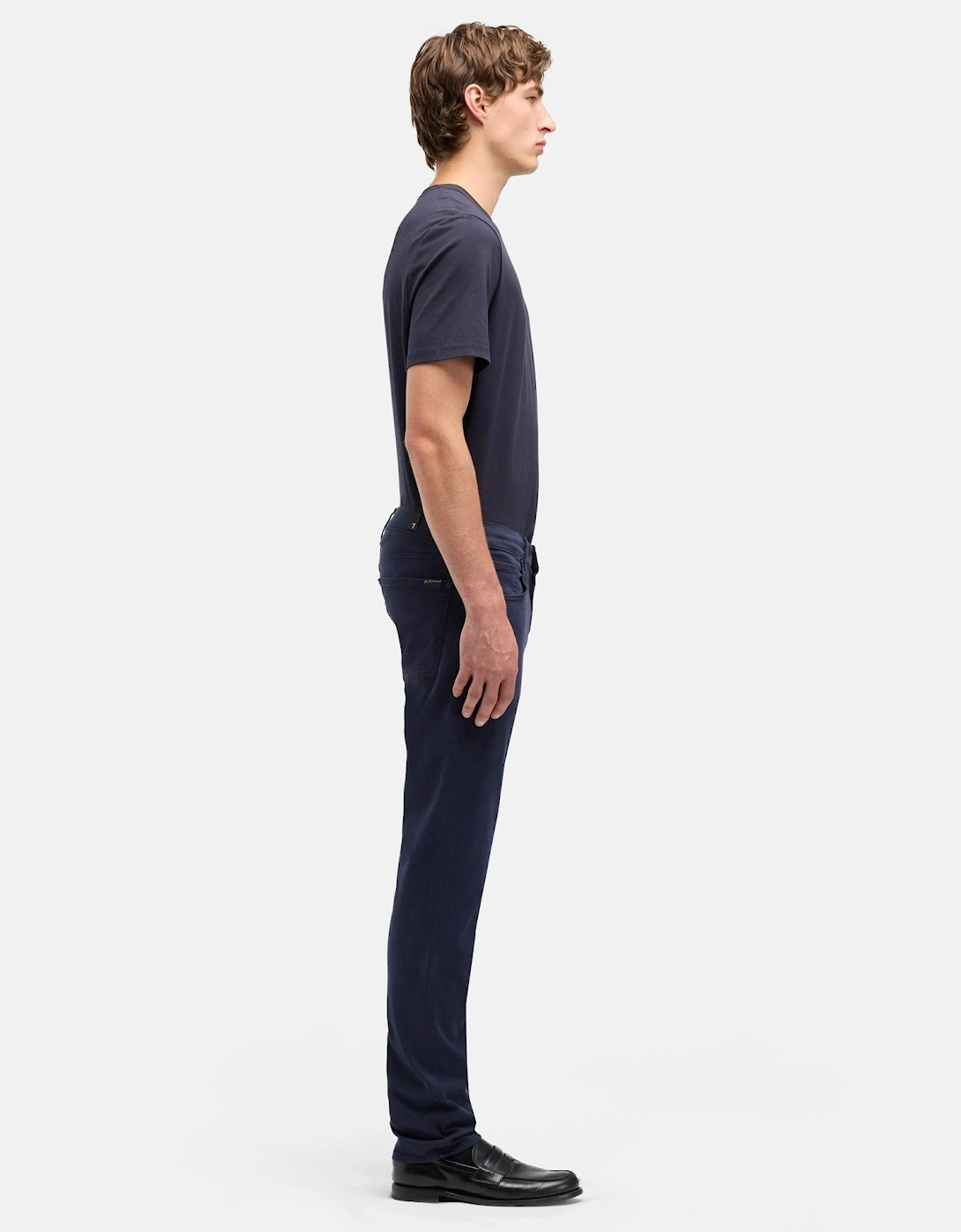 7 For All Mankind SLIMMY Mens Slim Fit Luxe Performance Plus Stretch Sateen Jeans - Navy