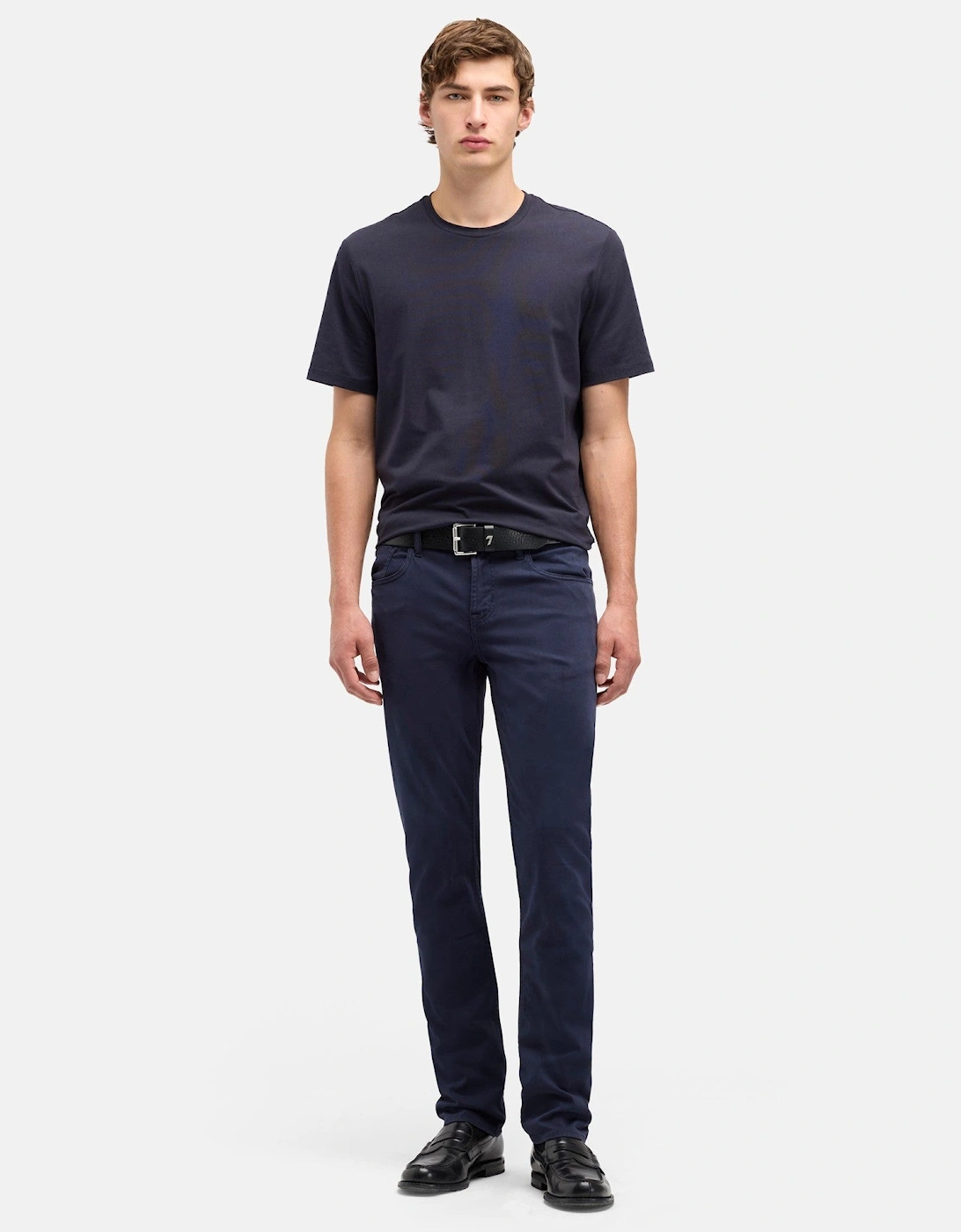 7 For All Mankind SLIMMY Mens Slim Fit Luxe Performance Plus Stretch Sateen Jeans - Navy