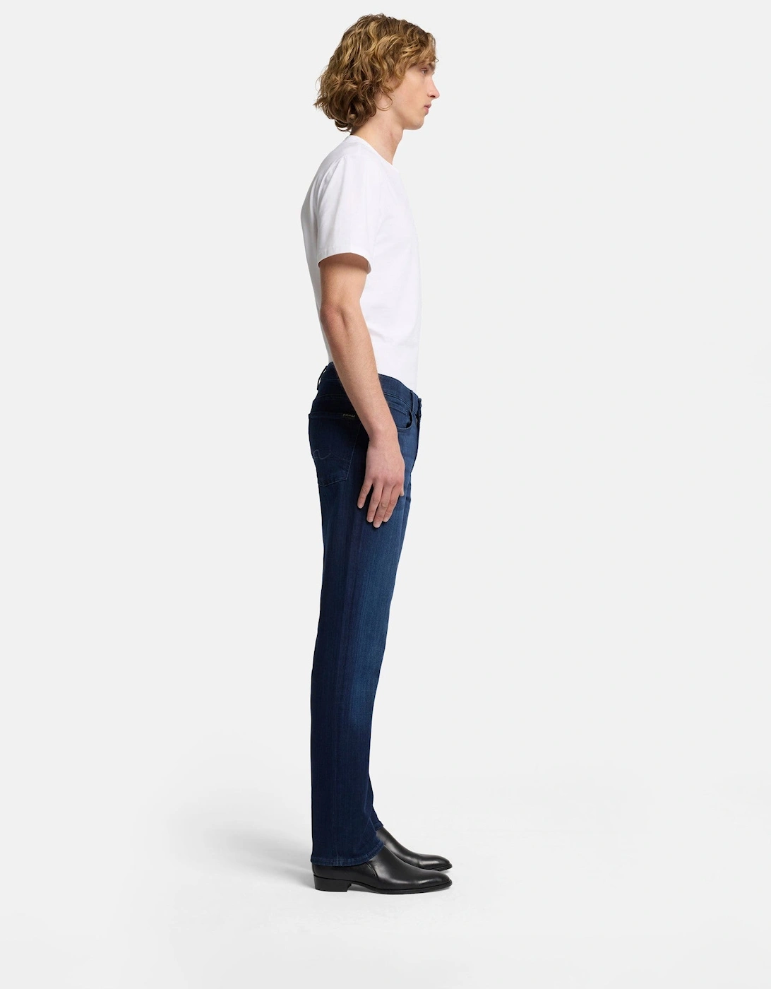 7 For All Mankind SLIMMY Mens Slim Fit Luxe Performance Denim Jeans - Deep Blue