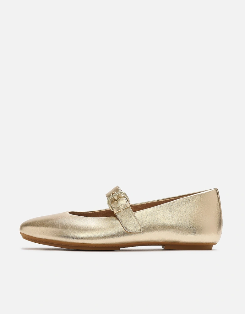 FitFlop Delicato Womens Leather Mary Jane Shoes - Platino 675