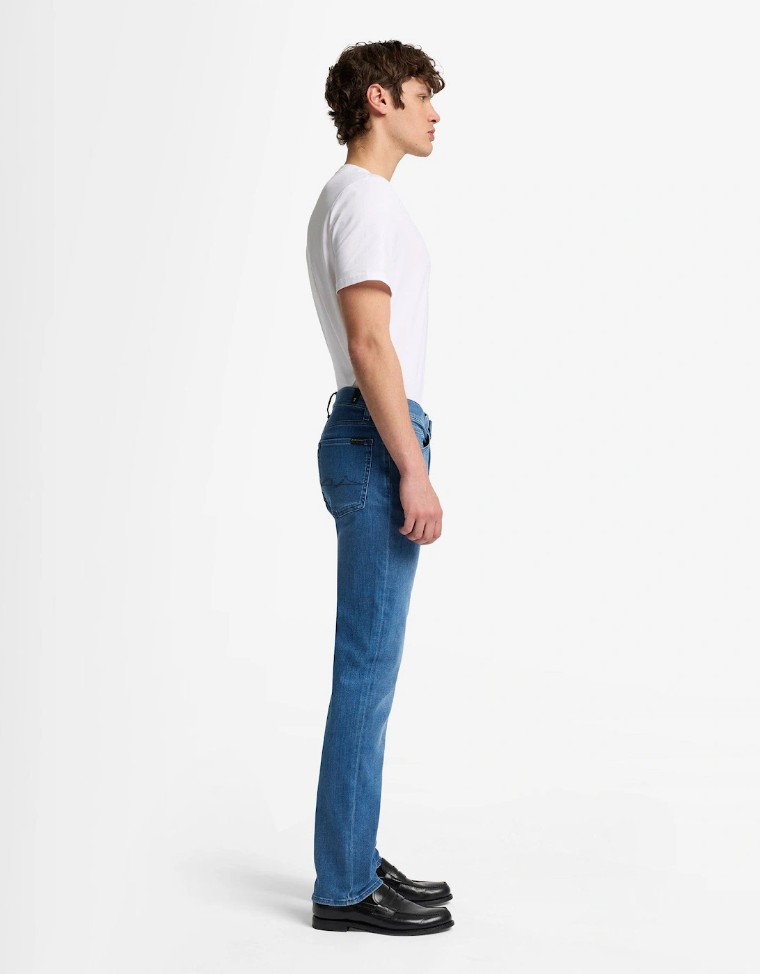 7 For All Mankind SLIMMY Mens Slim Fit Luxe Performance Eco Denim Jeans - Mid Blue