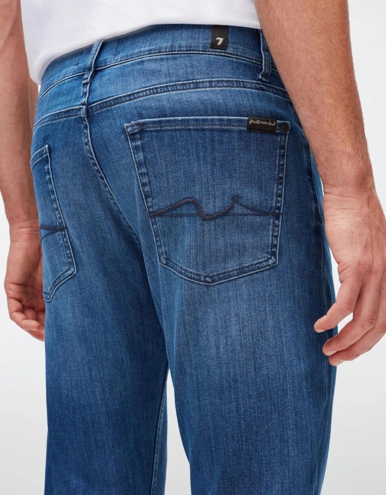 7 For All Mankind SLIMMY Mens Slim Fit Luxe Performance Eco Denim Jeans - Mid Blue