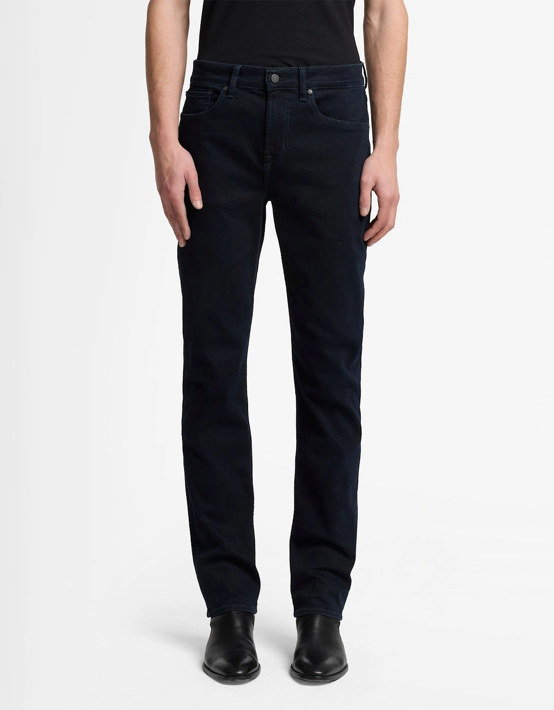 7 For All Mankind SLIMMY Mens Slim Fit Luxe Performance Eco Denim Jeans - Blue Black