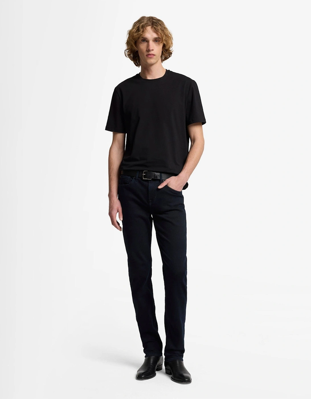 7 For All Mankind SLIMMY Mens Slim Fit Luxe Performance Eco Denim Jeans - Blue Black