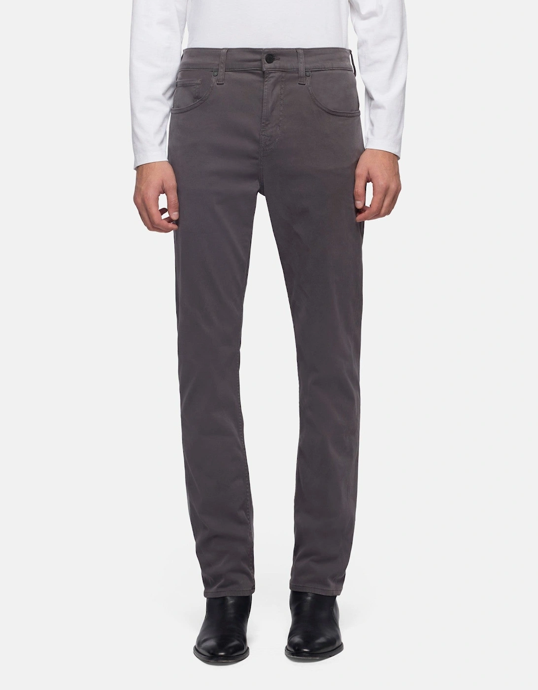7 For All Mankind SLIMMY Mens Slim Fit Stretch Sateen Jeans - Gun Metal