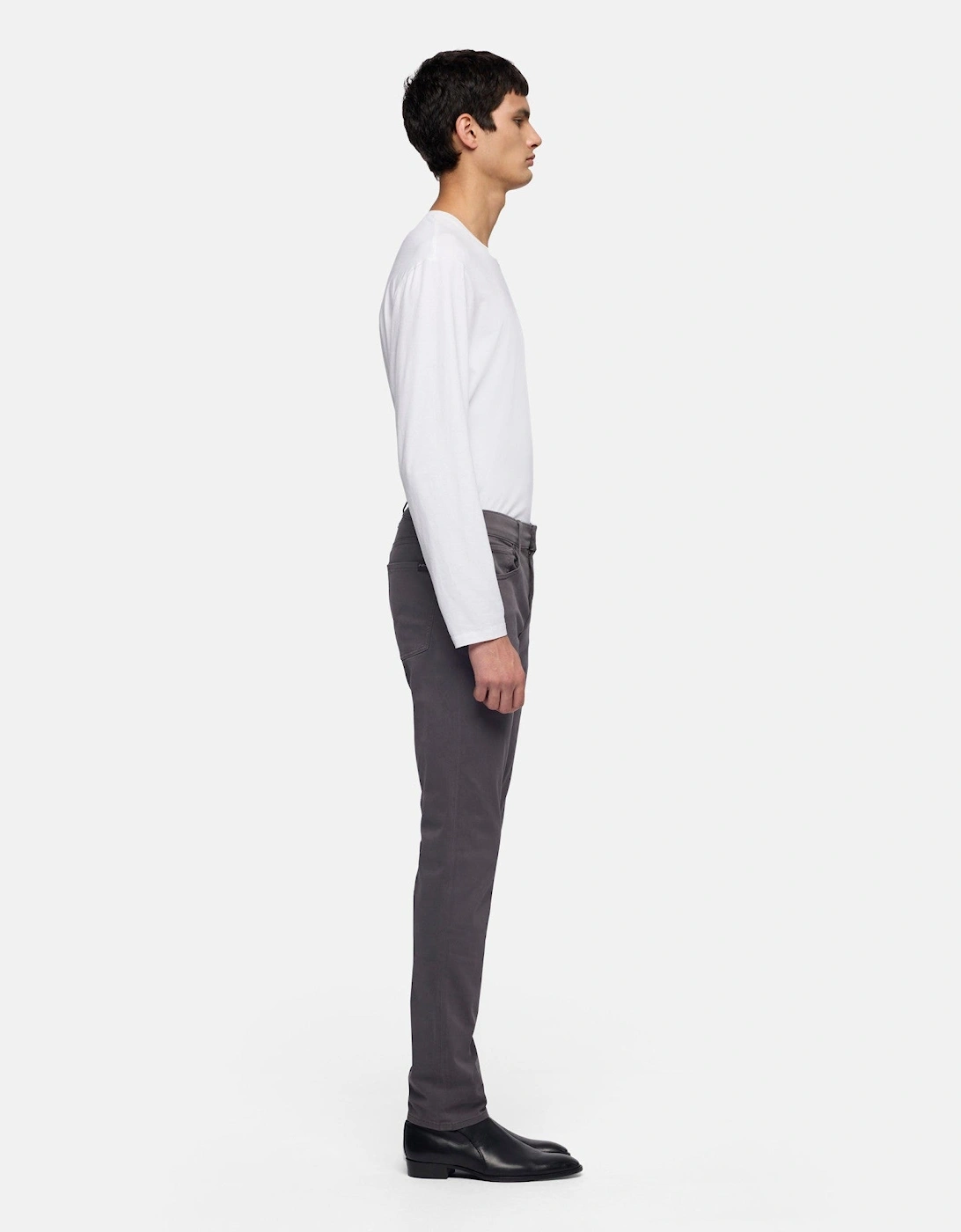7 For All Mankind SLIMMY Mens Slim Fit Stretch Sateen Jeans - Gun Metal