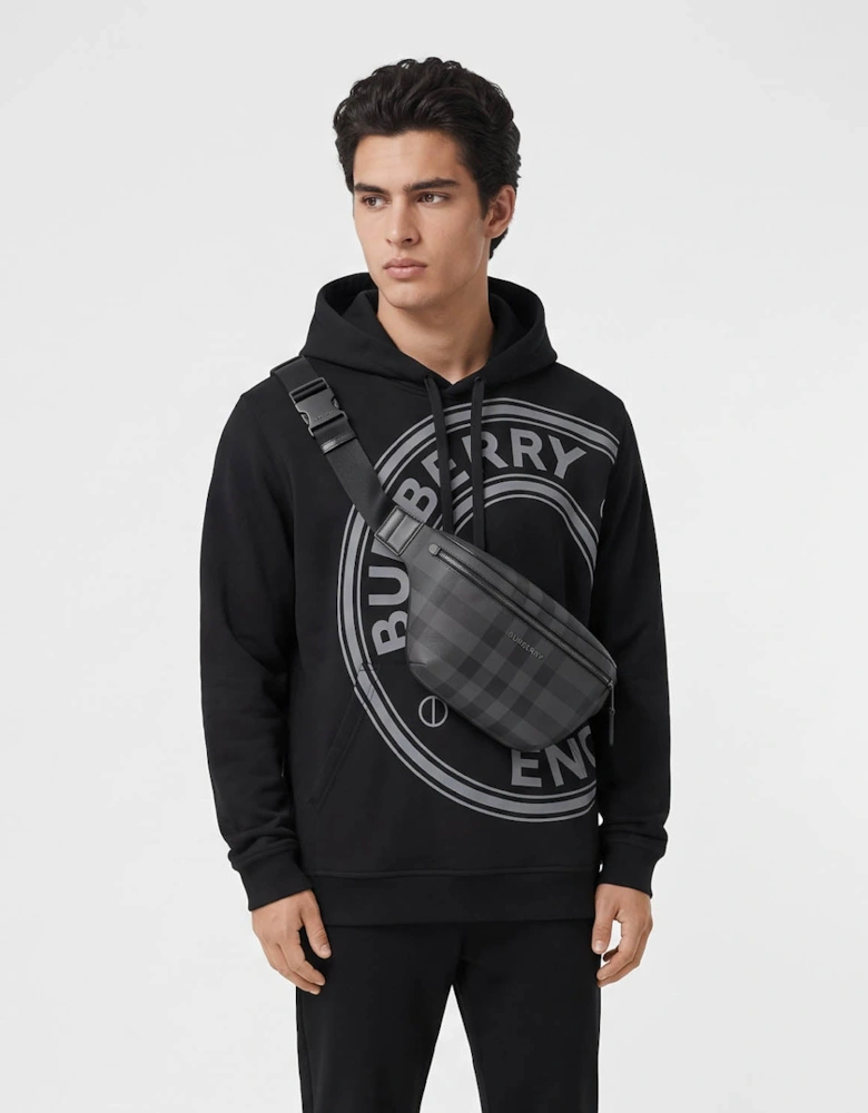 Burberry 'Cason' Check Belt Bag Charcoal