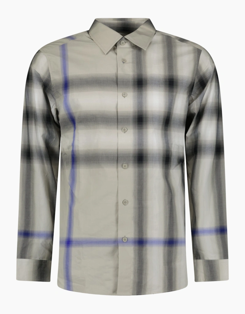 Burberry Claverdon Maxi Check Cotton Shirt in Lichen