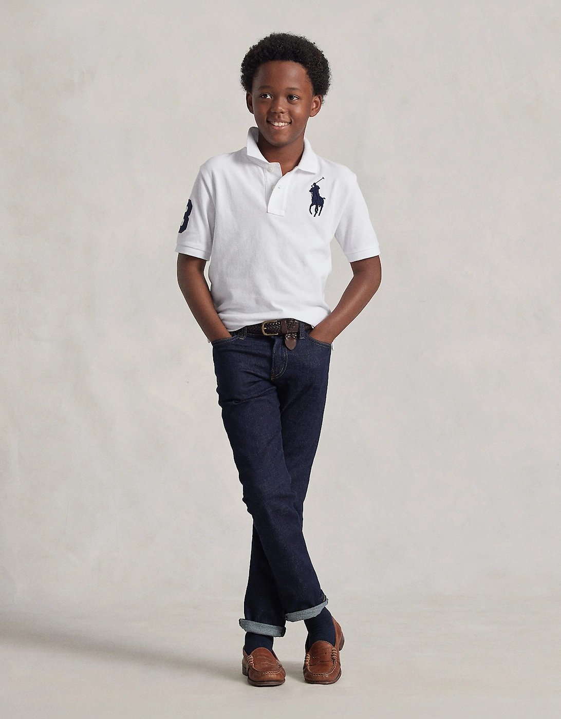 Ralph Lauren Boys Logo Polo Top in White