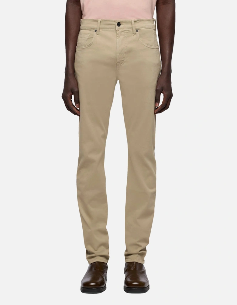 7 For All Mankind SLIMMY Mens Slim Fit Stretch Sateen Jeans - Shadow Beige