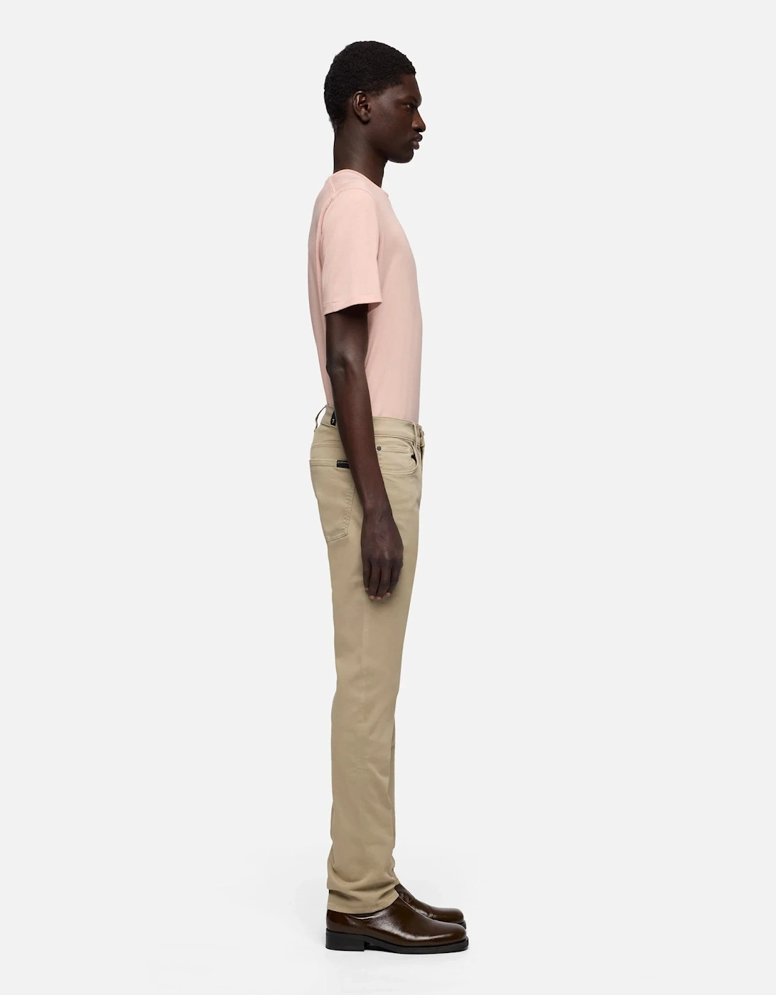 7 For All Mankind SLIMMY Mens Slim Fit Stretch Sateen Jeans - Shadow Beige