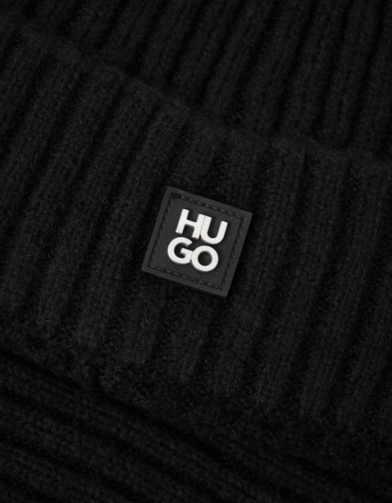 HUGO Zasgo Mens Beanie and Scarf Gift Set  - Black 001