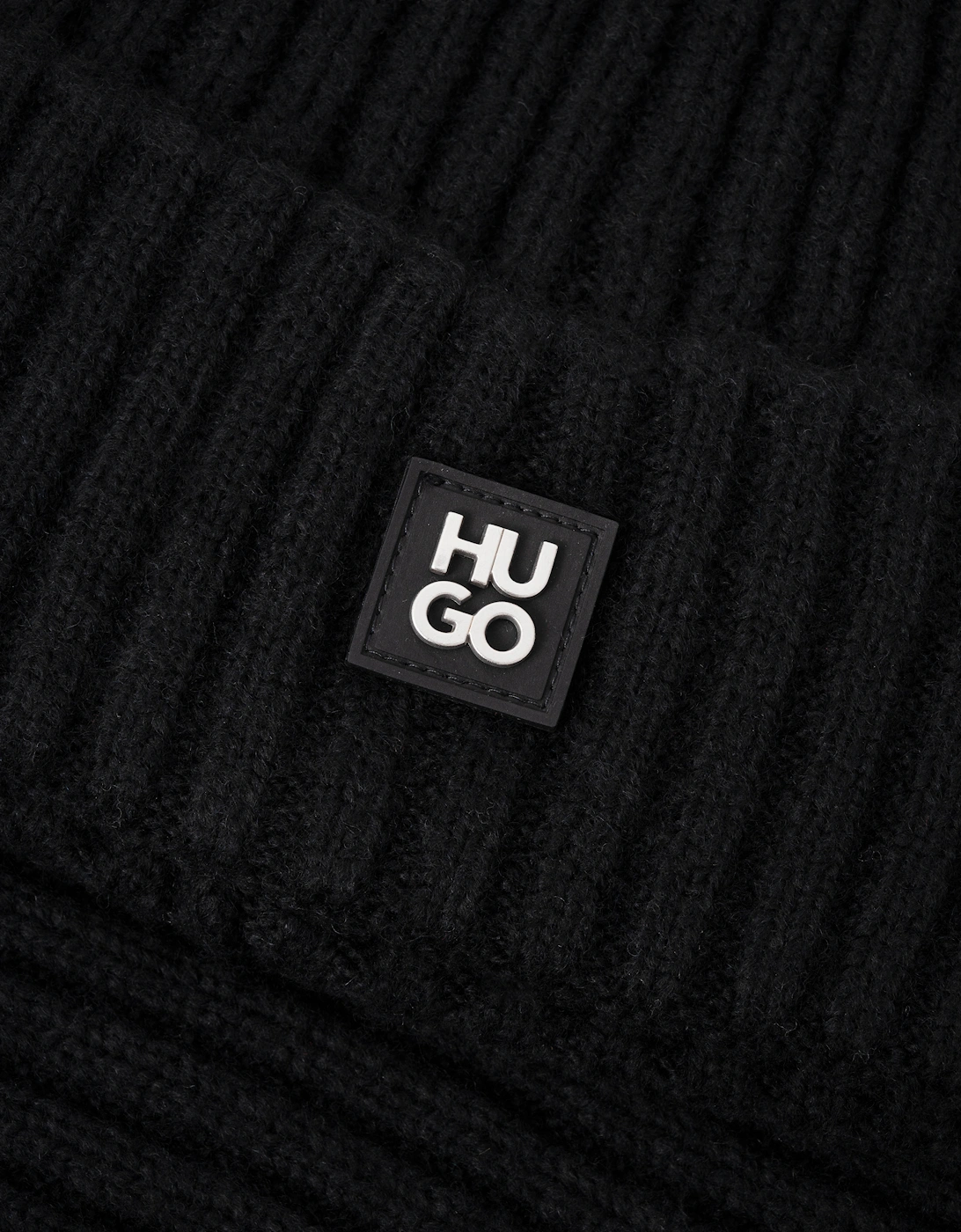HUGO Zasgo Mens Beanie and Scarf Gift Set  - Black 001