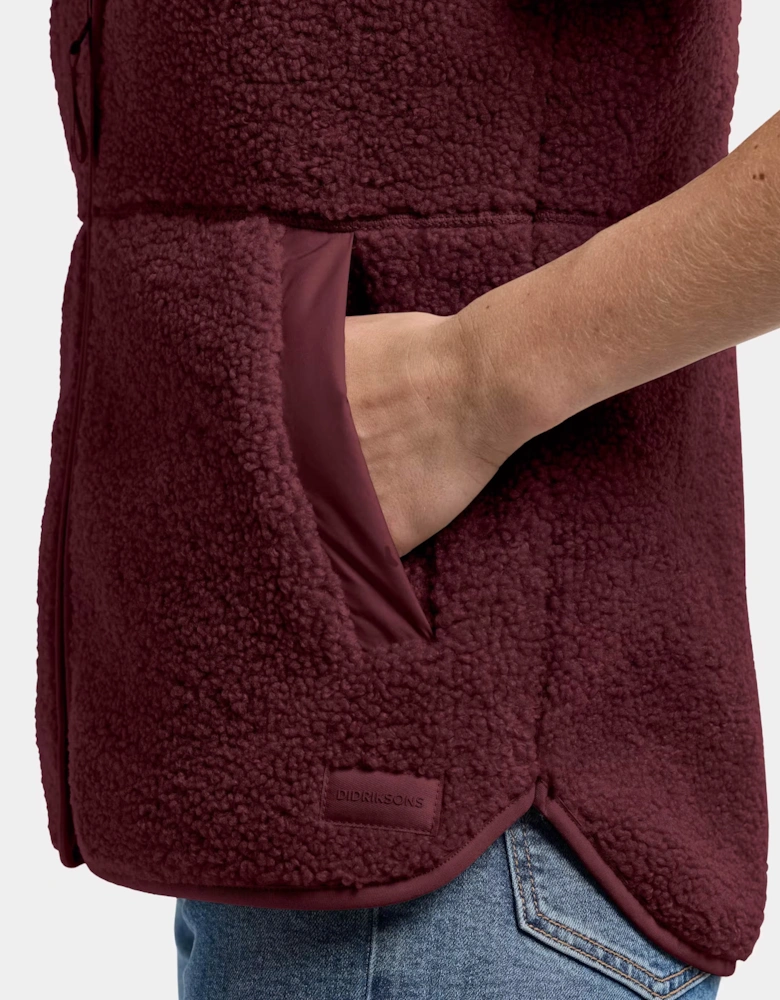 Didriksons Womens Siv Fleece Gilet - Old rust 147