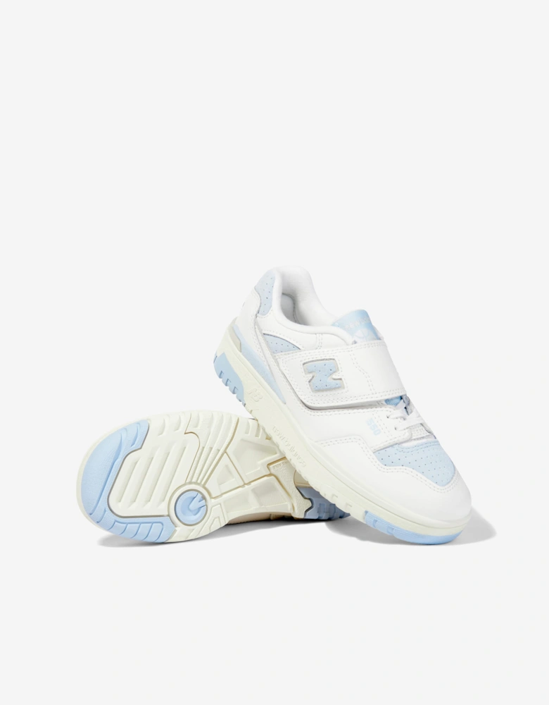 New Balance Kids 550 Bungee Lace with Top Strap Trainers in White