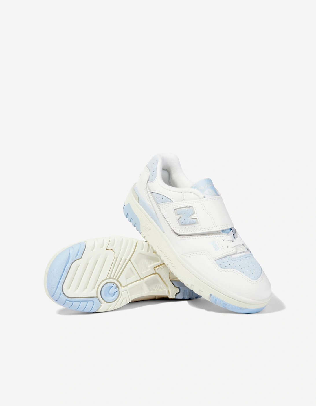 New Balance Kids 550 Bungee Lace with Top Strap Trainers in White