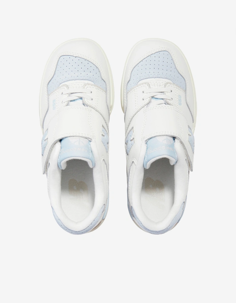 New Balance Kids 550 Bungee Lace with Top Strap Trainers in White