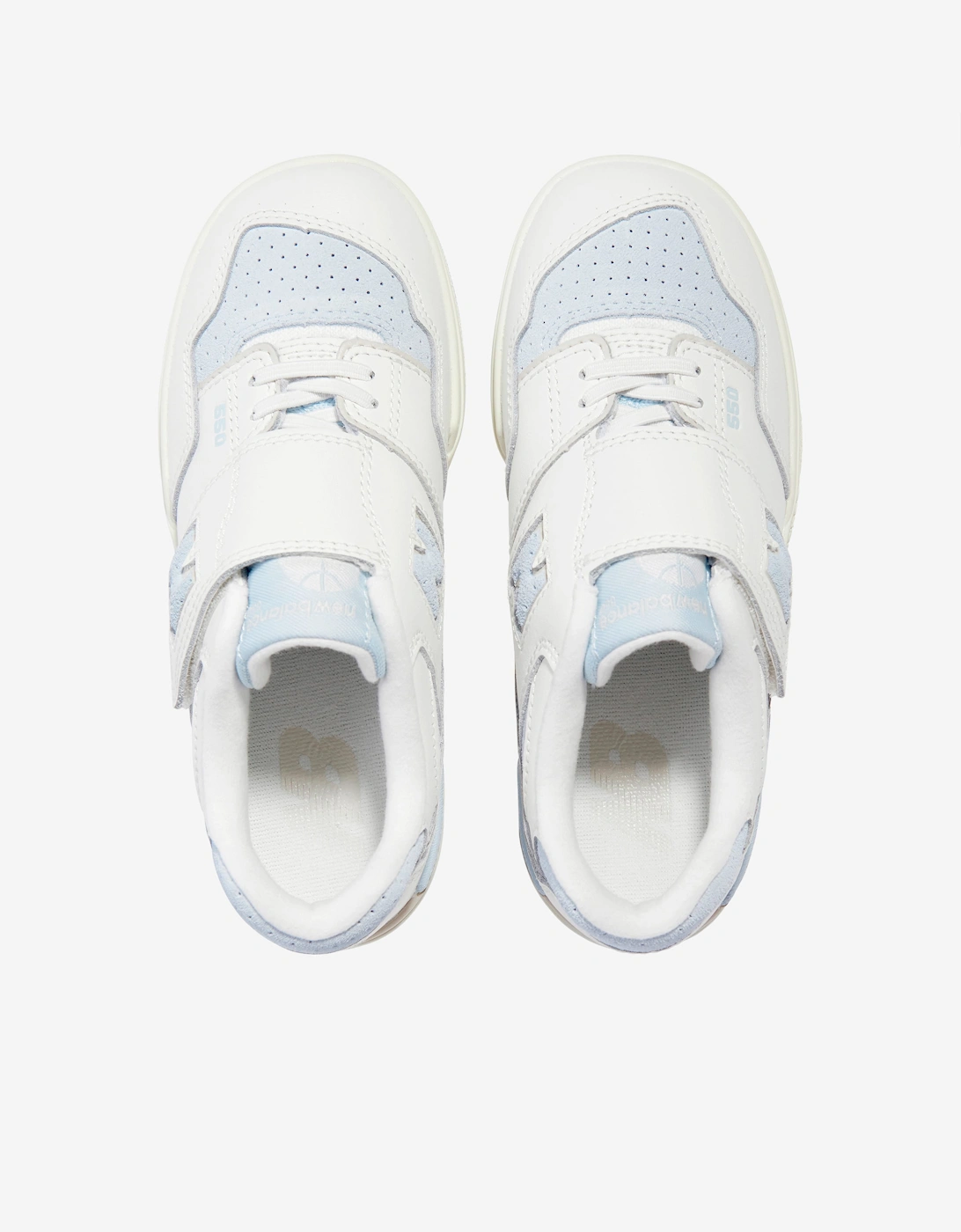 New Balance Kids 550 Bungee Lace with Top Strap Trainers in White