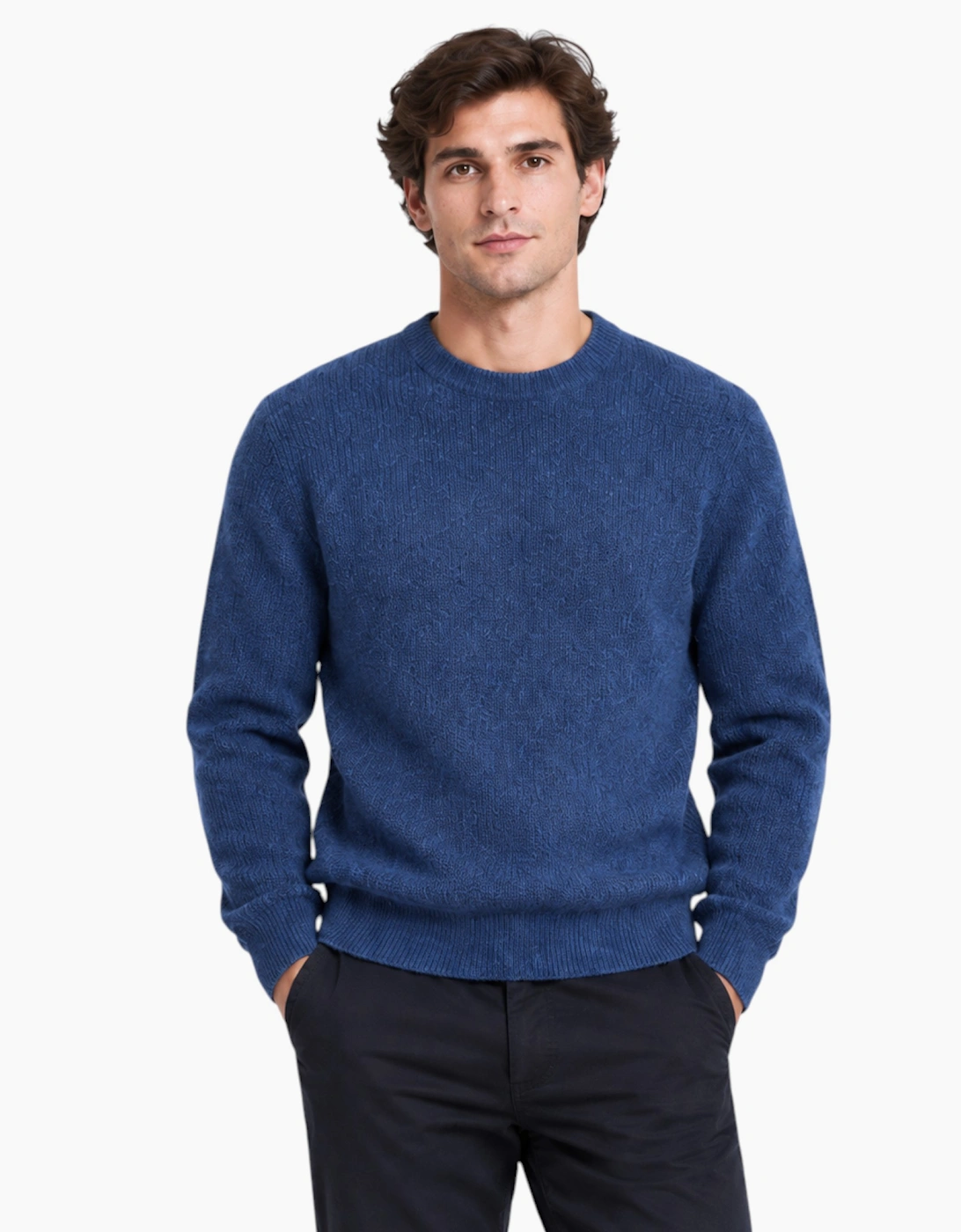 M&S Mens Supersoft Crew Neck Jumper with Wool Regular Fit Long Sleeve Sweatshirt