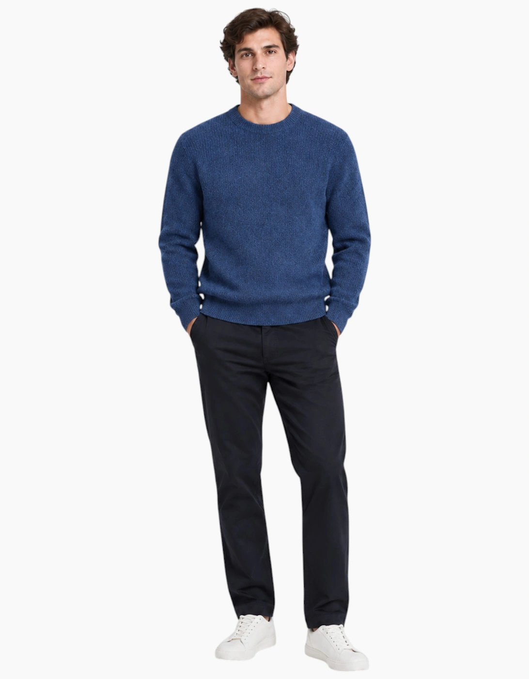 M&S Mens Supersoft Crew Neck Jumper with Wool Regular Fit Long Sleeve Sweatshirt