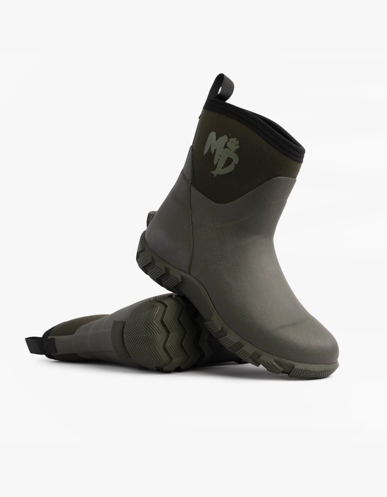 Mud Dogs RUTLAND SHORT Unisex Neoprene Wellies Olive