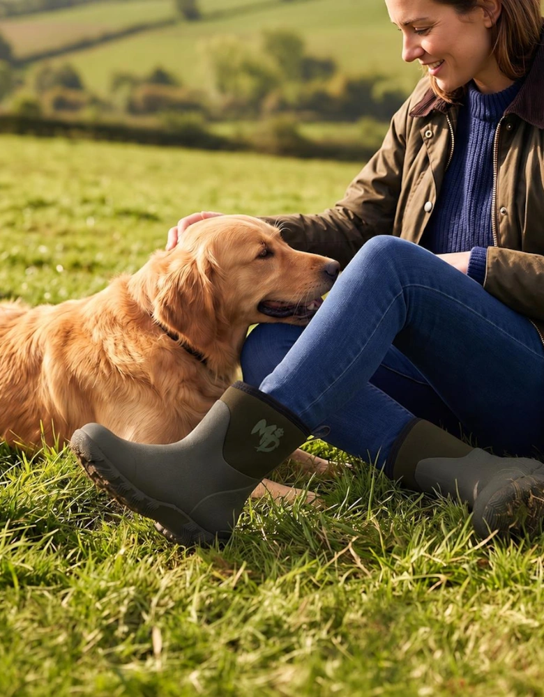 Mud Dogs RUTLAND SHORT Unisex Neoprene Wellies Olive