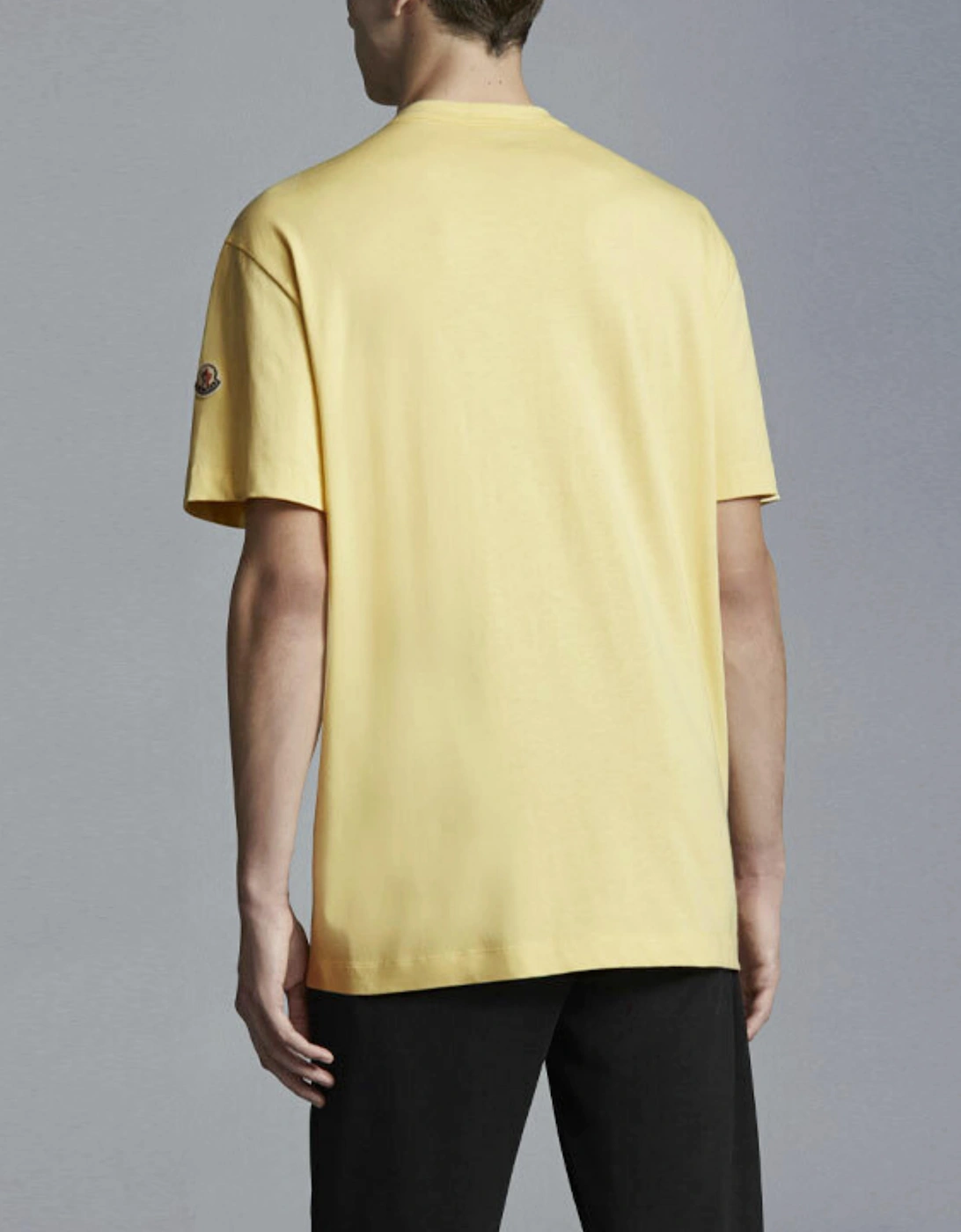 MONCLER STUDDED LOGO TEE PALE YELLOW