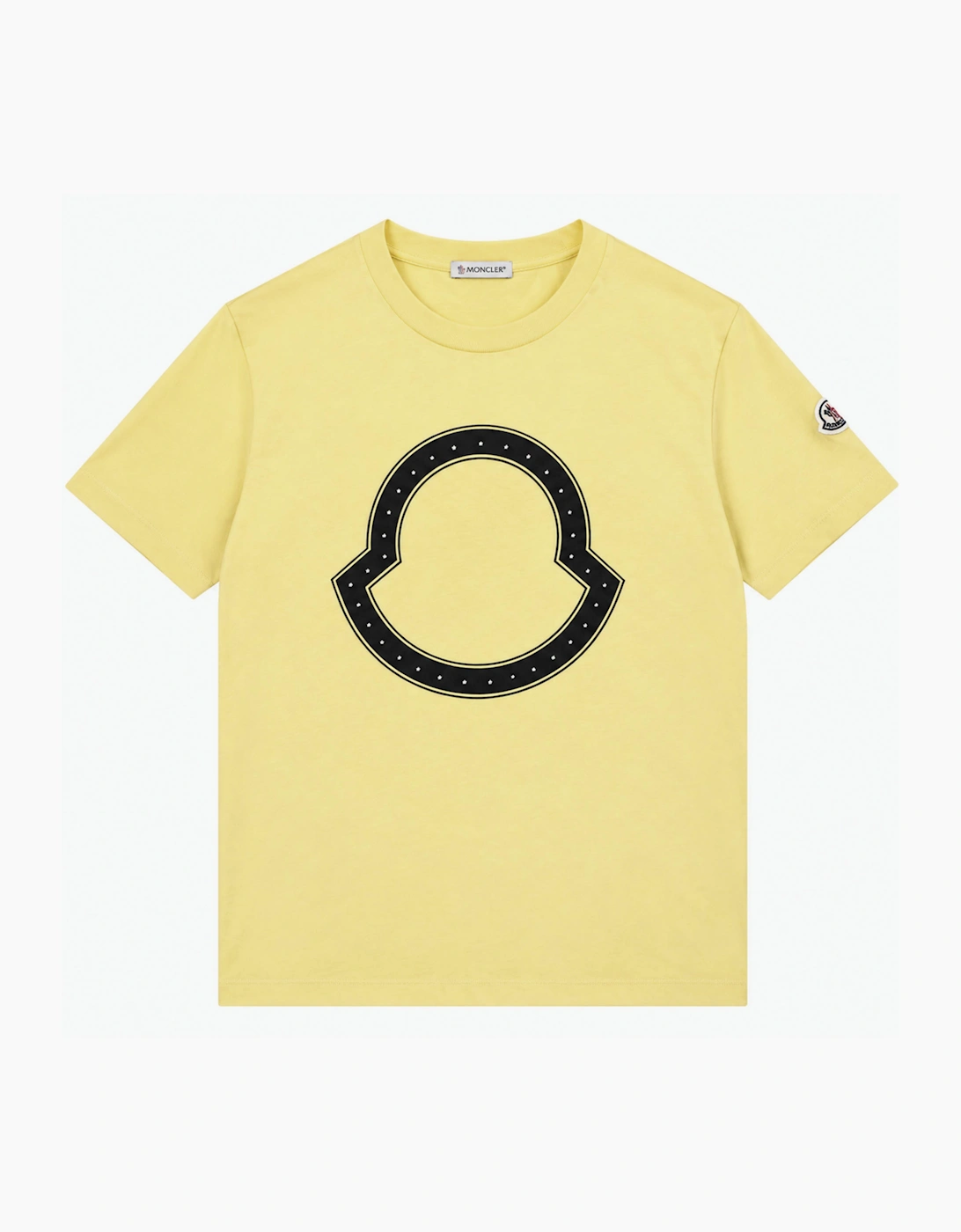 MONCLER STUDDED LOGO TEE PALE YELLOW