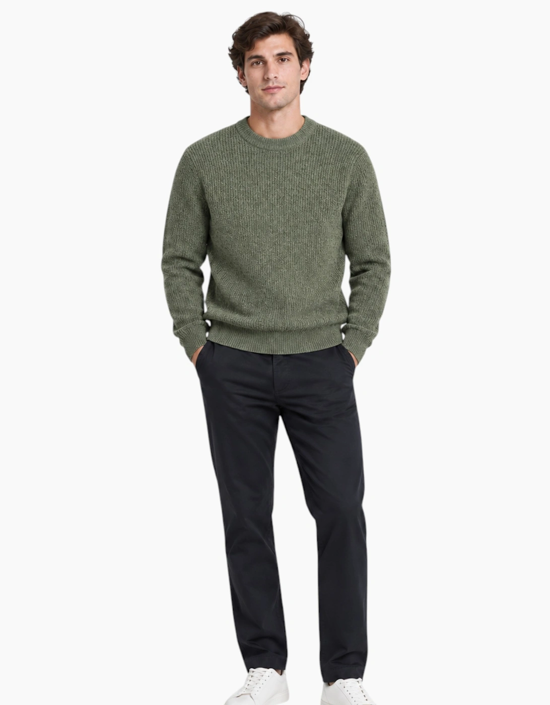 M&S Mens Supersoft Jumper with Wool Regular Fit Long Sleeve Sweatshirt