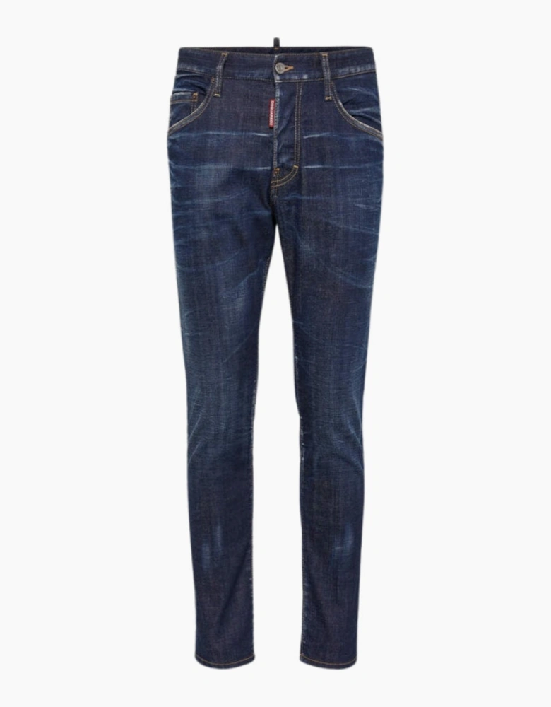 Dsquared2 Dark Clean Wash Skater Jeans in Navy Blue