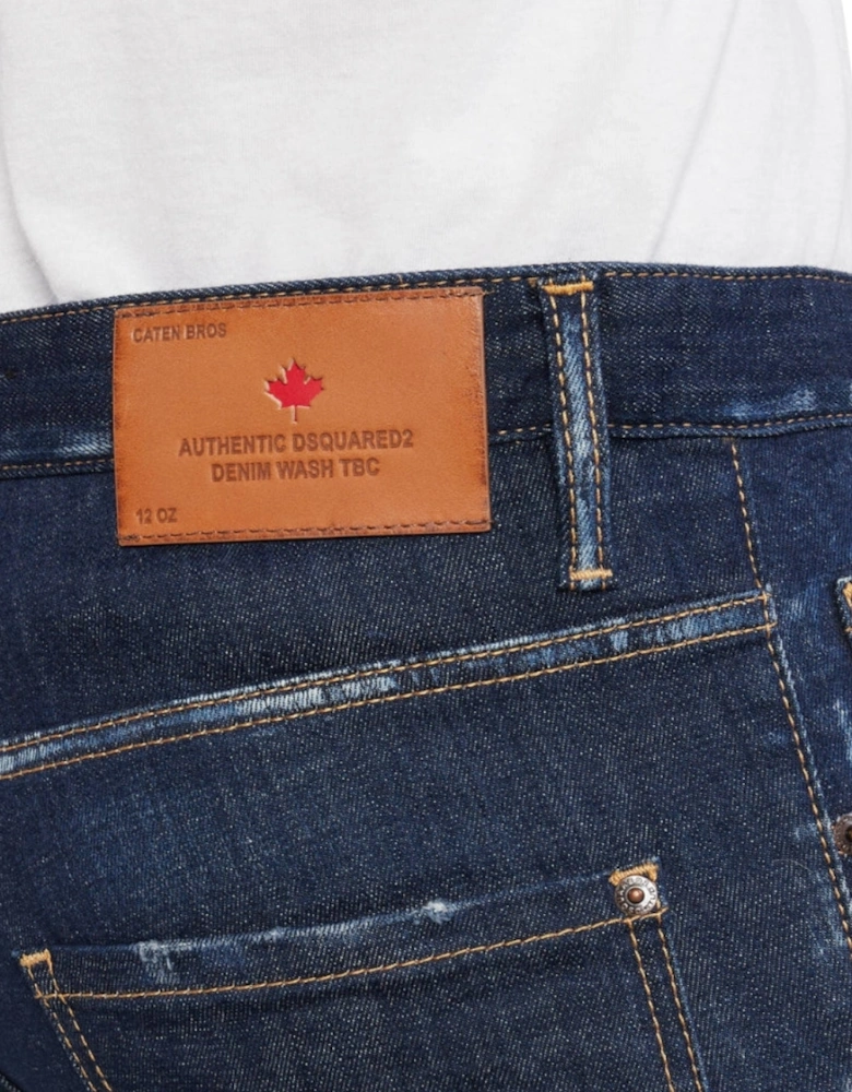 Dsquared2 Dark Clean Wash Skater Jeans in Navy Blue