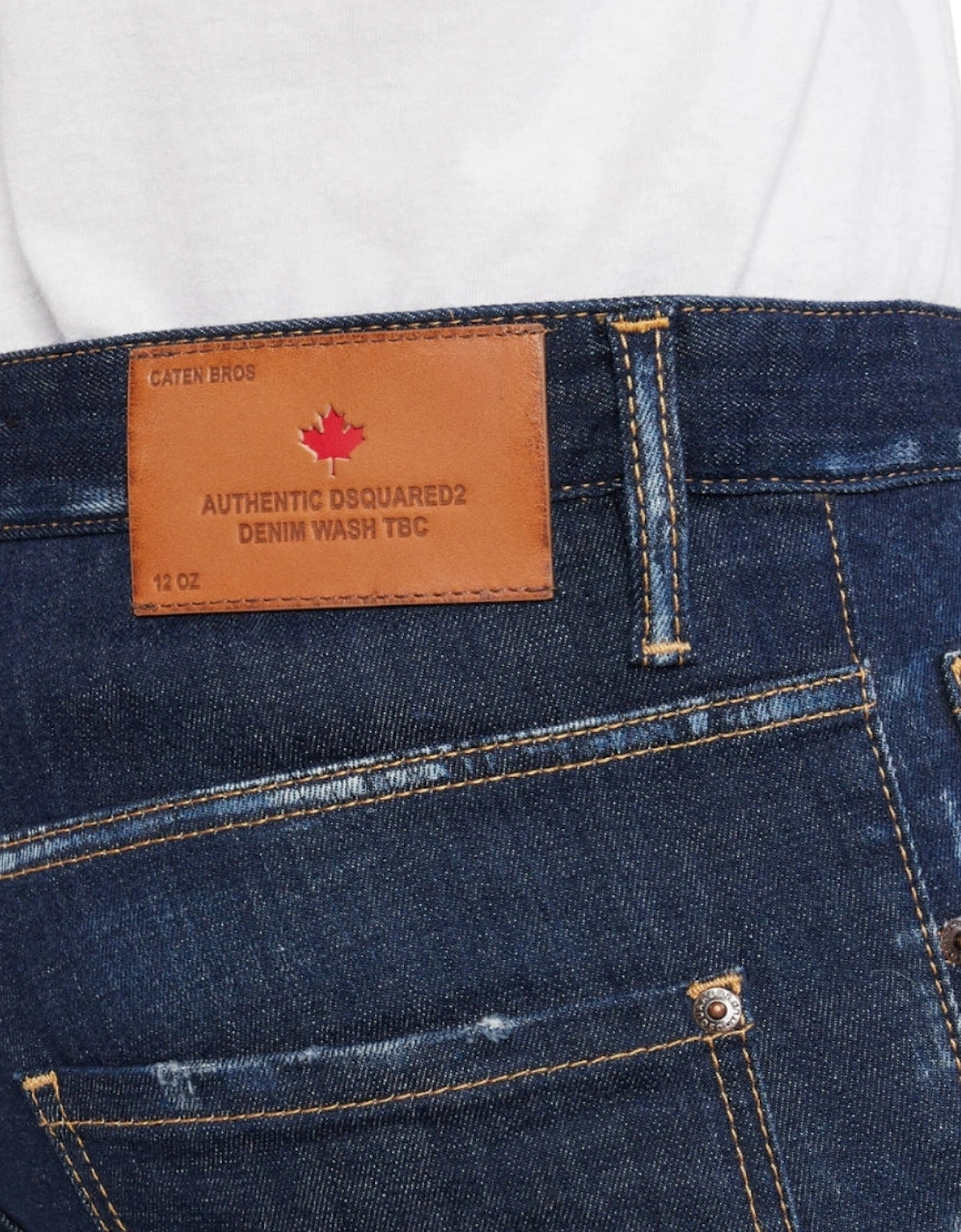 Dsquared2 Dark Clean Wash Skater Jeans in Navy Blue