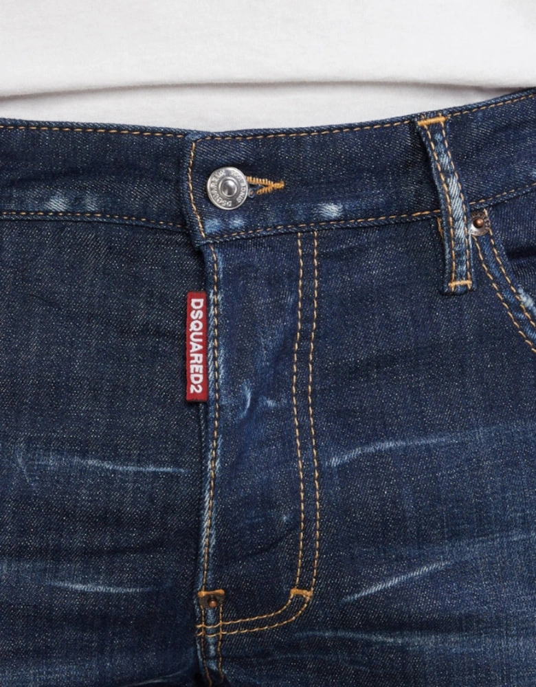 Dsquared2 Dark Clean Wash Skater Jeans in Navy Blue