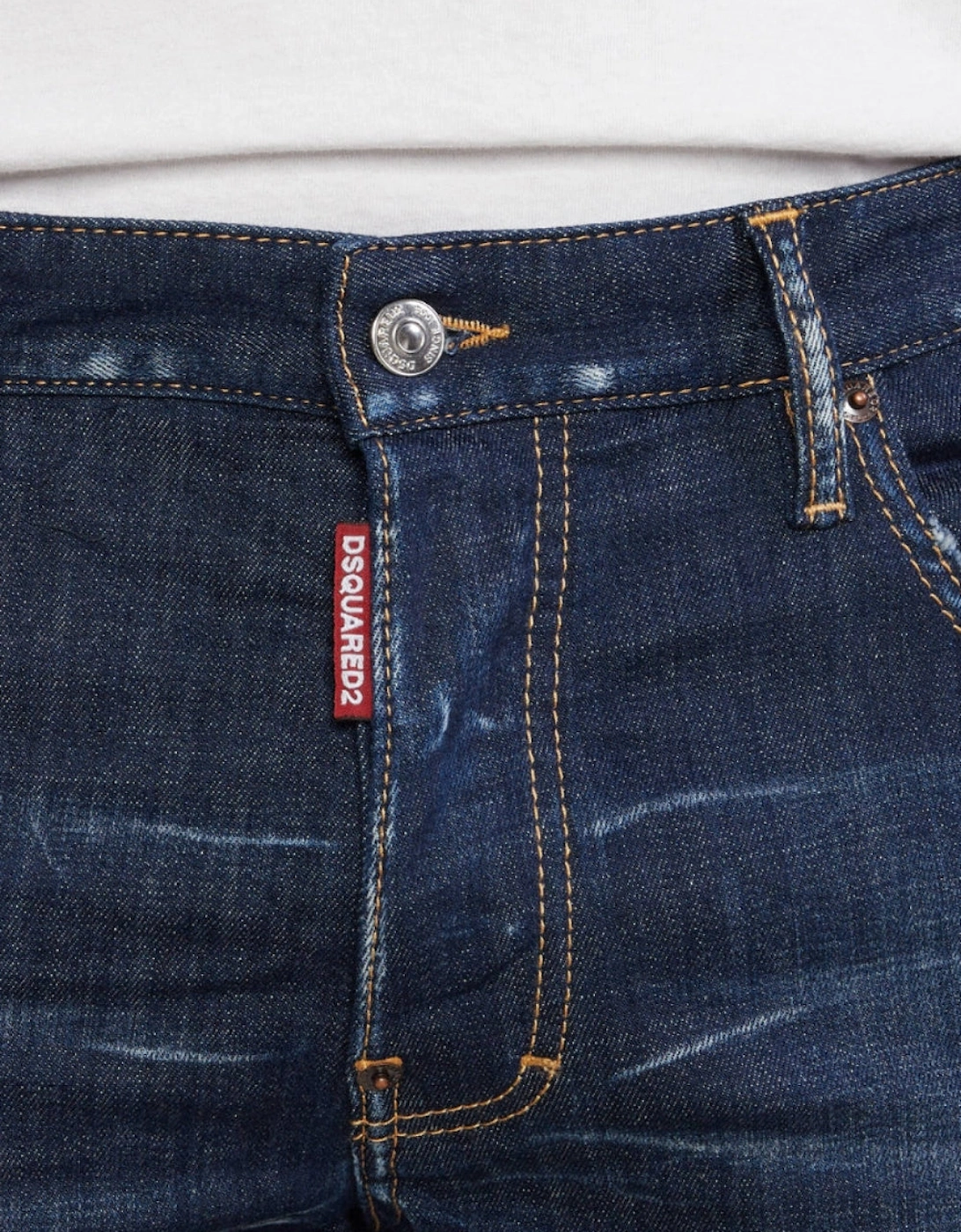Dsquared2 Dark Clean Wash Skater Jeans in Navy Blue