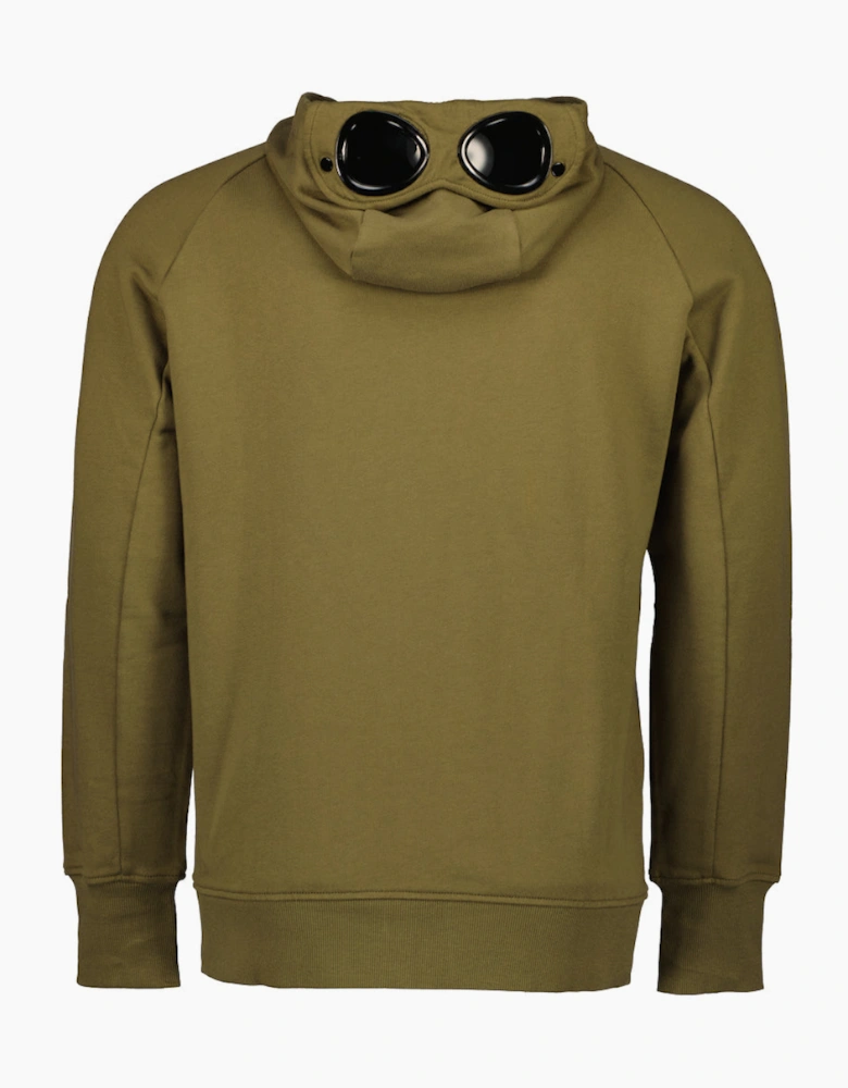 Diagonal Raised Fleece Zipped Goggle Hoodie