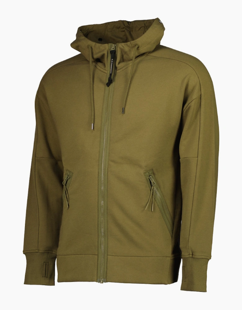 Diagonal Raised Fleece Zipped Goggle Hoodie