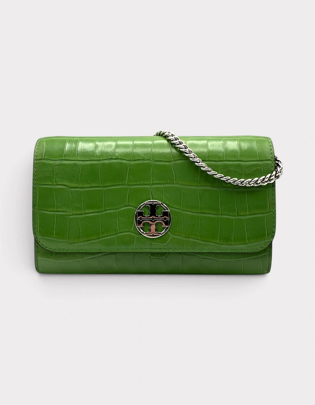 Willa Embossed Chain Wallet Palm Green