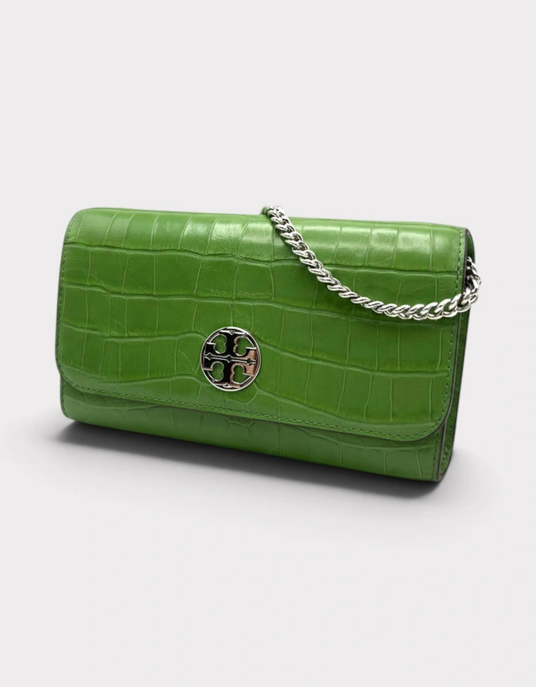 Willa Embossed Chain Wallet Palm Green