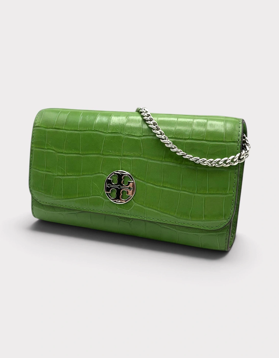 Willa Embossed Chain Wallet Palm Green