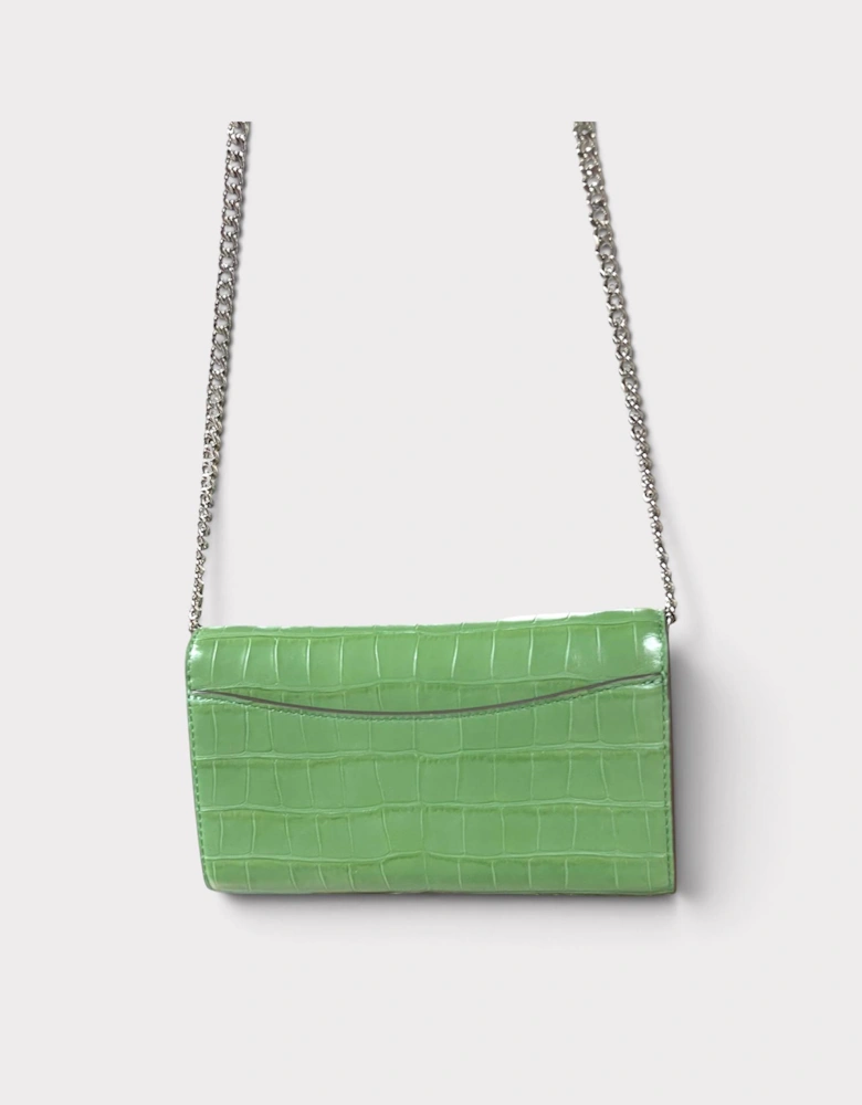 Willa Embossed Chain Wallet Palm Green
