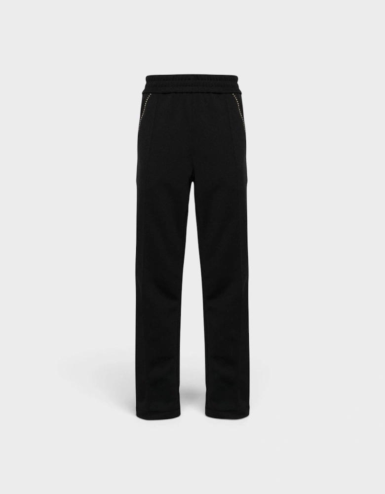 Monogram Stud Track Pants Black Silver