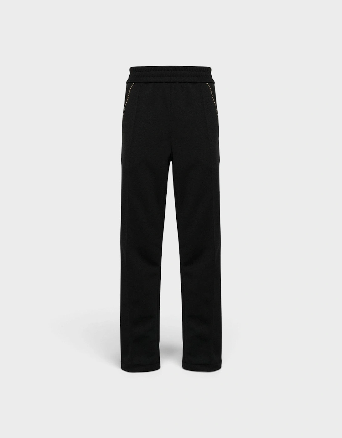 Monogram Stud Track Pants Black Silver