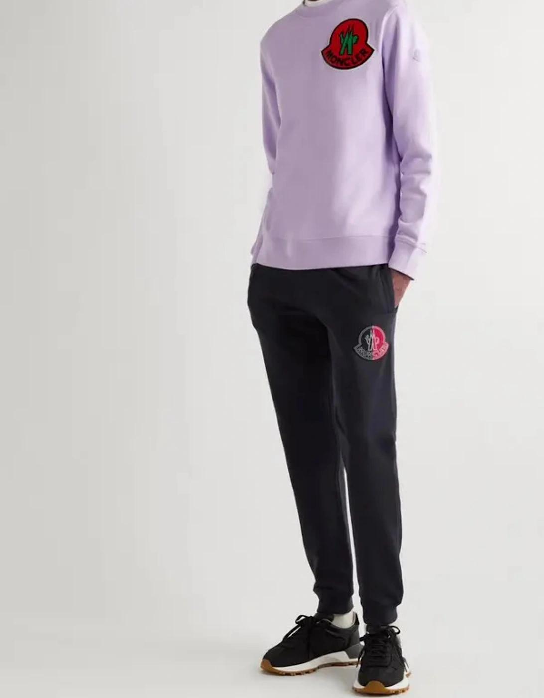 MONCLER 1952 SPLIT LOGO SWEATPANTS NAVY