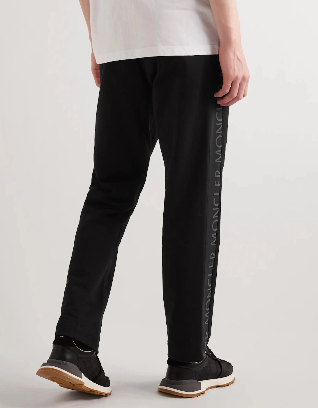 MONCLER TAPE LOGO SWEATPANTS BLACK